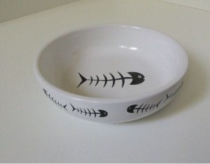 Ceramic Cat Bowl Fish