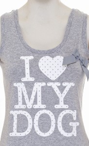 Woman's T-shirt LOVE MY DOG grey