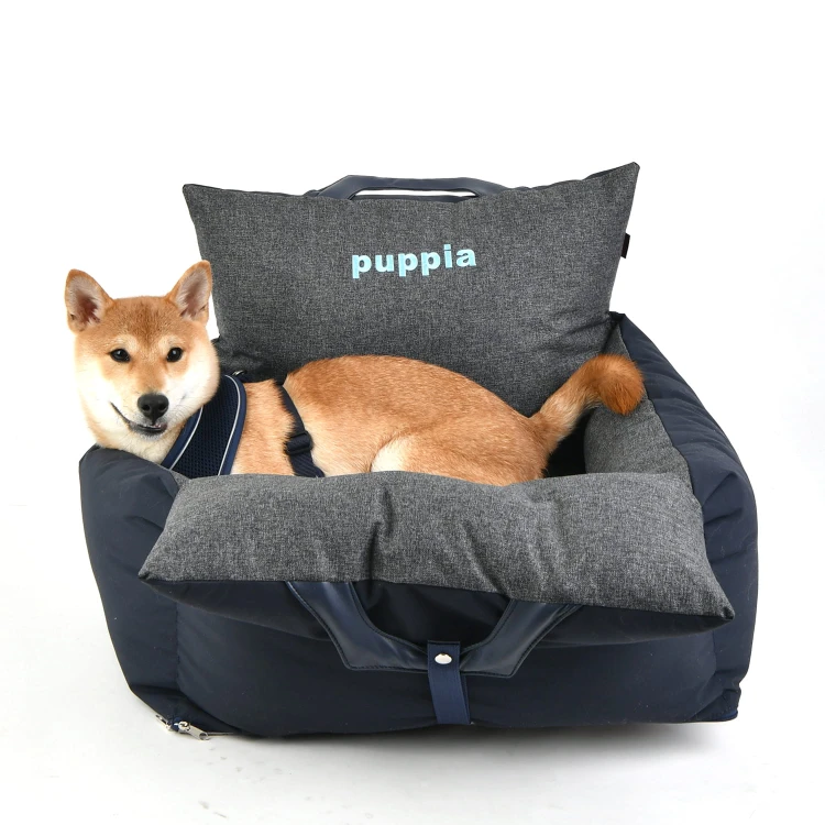 Premium Puppia dog car seat_grey_dog.jpg