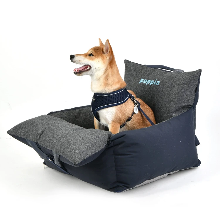 Premium Puppia dog car seat_grey_dog_2.jpg
