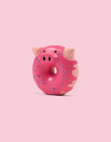 Stymulująca zabawka z piszczałką dla pieska Świnka - donut2