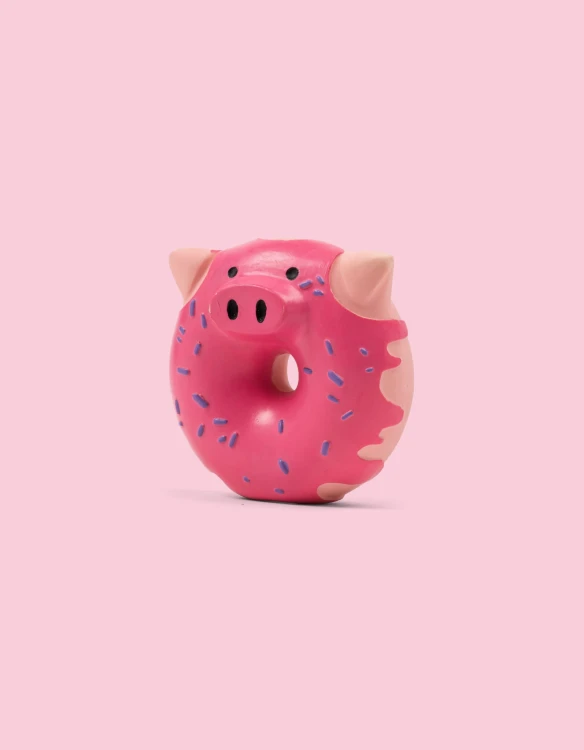 Stymulująca zabawka z piszczałką dla pieska Świnka - donut2