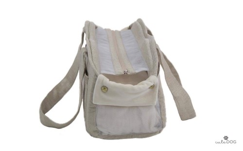 Elegancka torba dla psa Beige Star_1