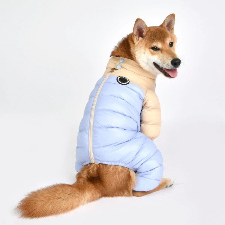 Ultralekki zimowy kombinezon dla psa Puppia pastel beige