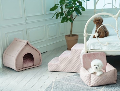 Luksusowe legowisko-budka dla psa Puppy Angel Kisses pink