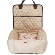 2 in 1: Dog Car Seat and Bed beige