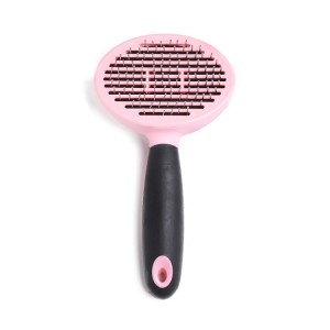 Self cleaning brush for dog pink