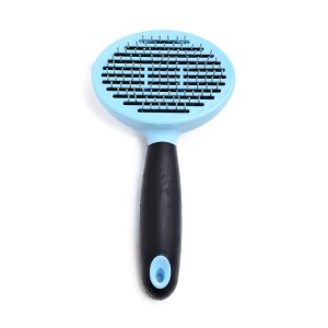 Self cleaning brush for dog blue