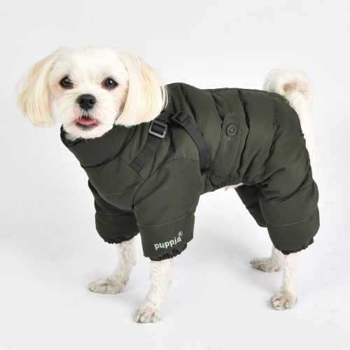 2 w 1: Ultralekki kombinezon+szelki dla psa Puppia Onesie khaki