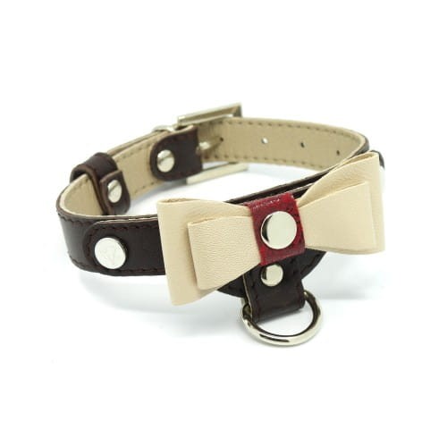 Luksusowa skórzana obroża dla psa Prestige Smart Animal + Dogs brązowa