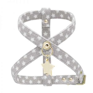 Charming Dog Harness Stars grey