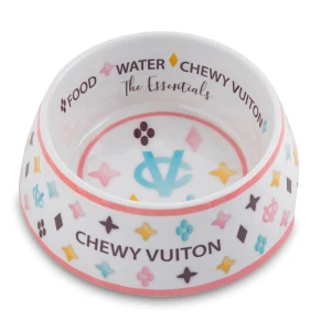 Stylowa miska dla psa Chewy Vuiton White