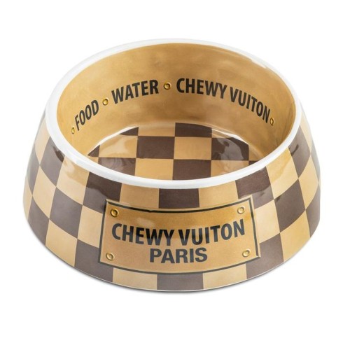 Stylowa miska dla psa Chewy Vuiton Checker.jpg