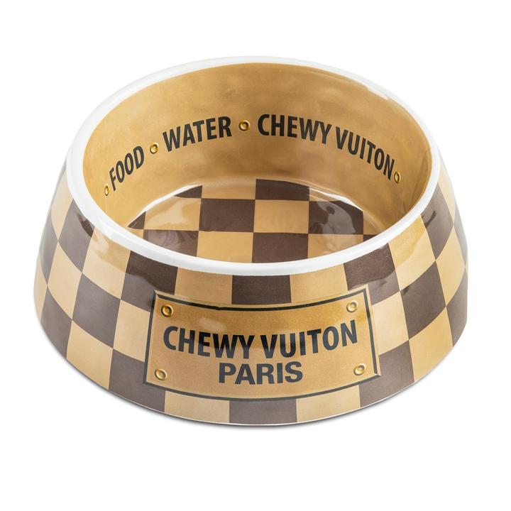 Stylowa miska dla psa Chewy Vuiton Checker.jpg