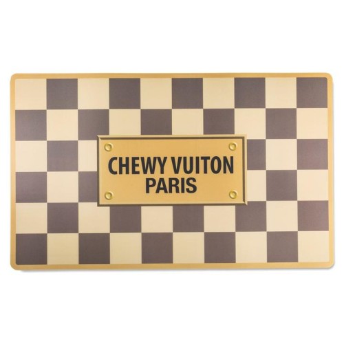Stylowa mata pod miskę Chewy Vuiton Checker.jpg
