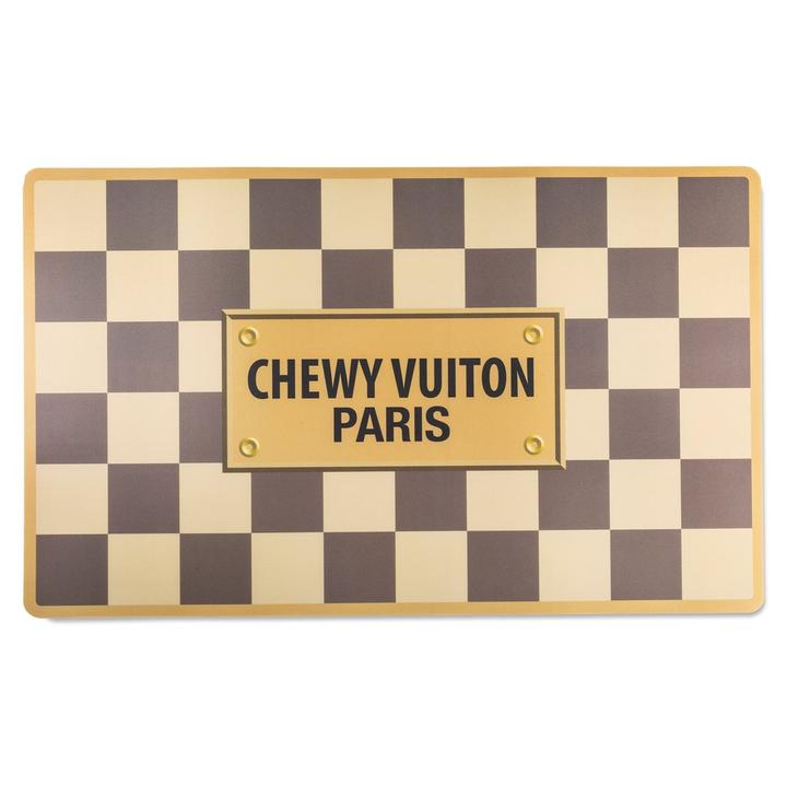 Stylowa mata pod miskę Chewy Vuiton Checker.jpg