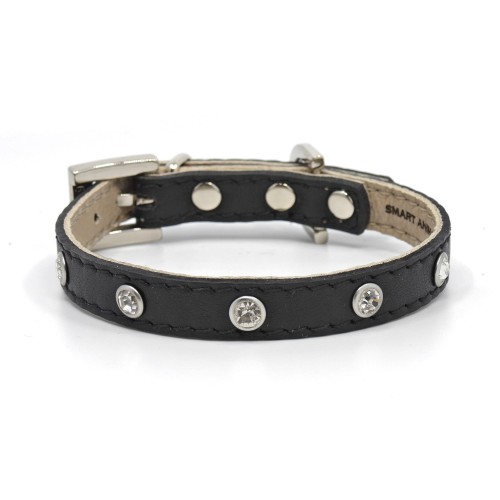 Luksusowa skórzana obroża dla psa Glamour Smart Animal black.jpg