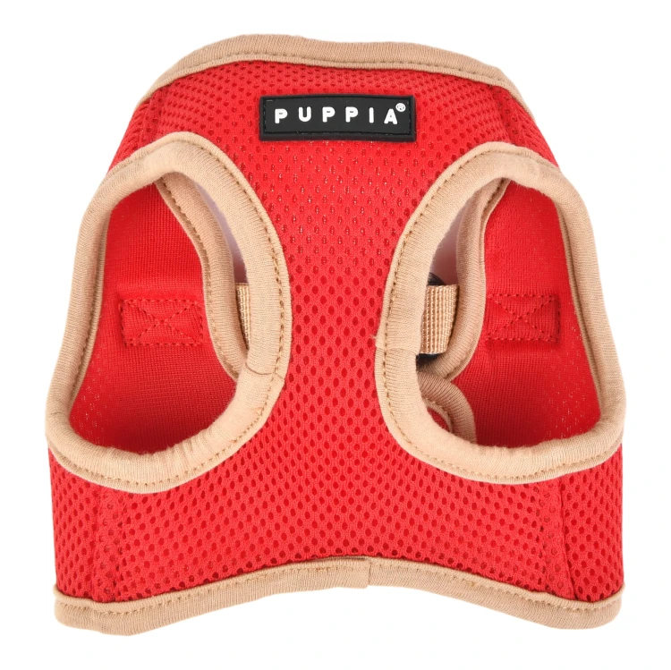 Bezuciskowe szelki kamizelka dla psa i kota puppia soft red beige