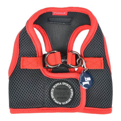 Bezuciskowe szelki kamizelka dla psa i kota puppia soft grey red