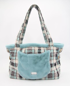 2in1 Luxurious Dog Bag  + Bed Tote Blue