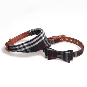 Elegancka obroża dla psa z kokardką New England black