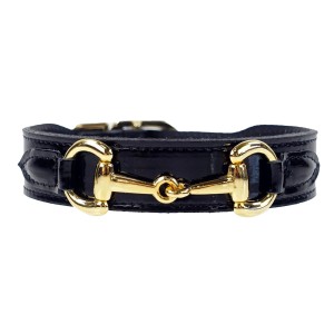 Gucci Style in Black&Gold Dog Collar