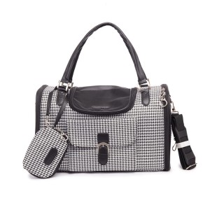 Elegant carrier for dog and cat  Houndstooth Elegance