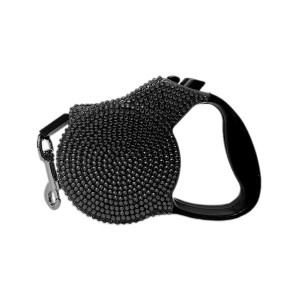 Luxury Extensible Leash With black Rhinestones for dogs 3 m