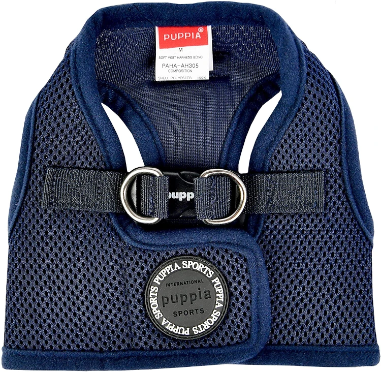 Bezuciskowe szelki kamizelka dla psa i kota puppia soft granatowe navy