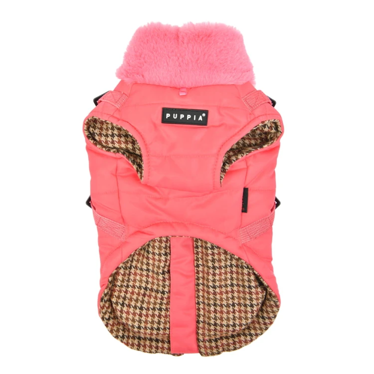 2w1: Ocieplana kurtka zimowa + szelki dla psa Puppia Donavan pink