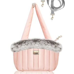 Luxurious NANOUK Dog Carrier Bag Milk&Pepper pink