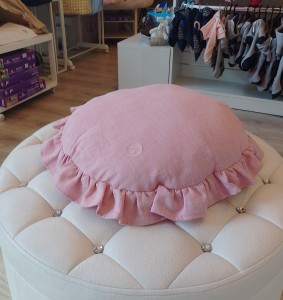 Lniana poduszka legowisko dla psa lub kota Cute Dog Pink