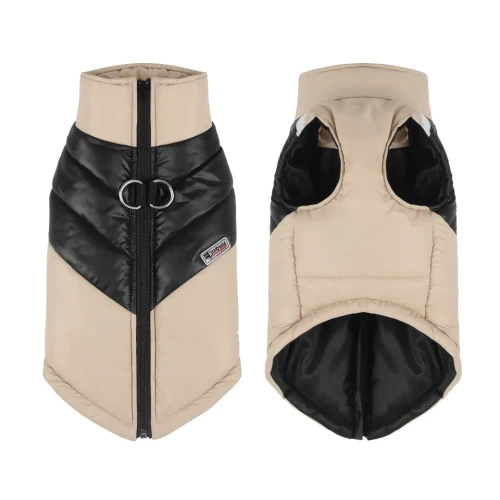 Wodoodporna zimowa kurtka dla psa_beżowa.webp