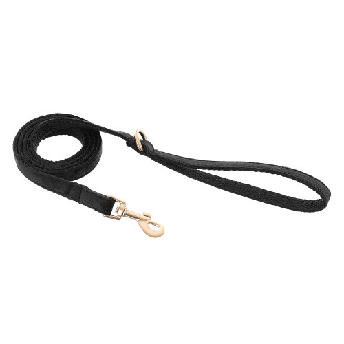 lekka elegancka smycz dla psa i kota petstories velvet czarna black
