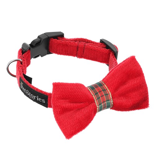 lekka elegancka obroża mucha dla psa petstories christmas czerwona