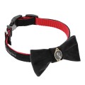 lekka elegancka miękka obroża mucha dla psa i kota petstories velvet czarna