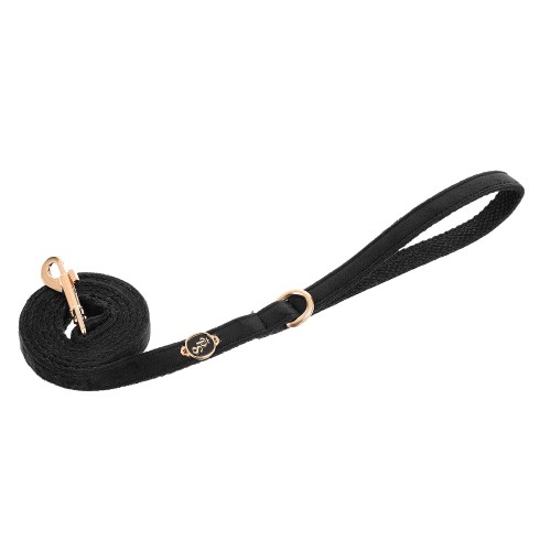 lekka elegancka smycz dla psa i kota petstories velvet czarna black