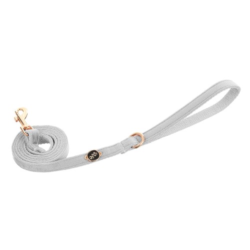 lekka elegancka smycz dla psa petstories velvet szara