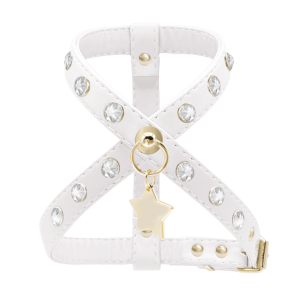 Luksusowe szelki dla psa Crystals Bianco