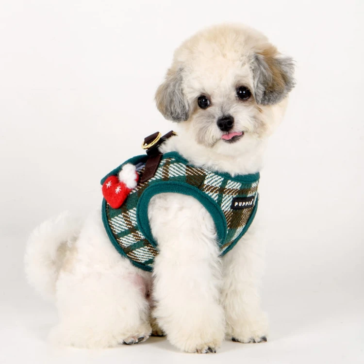 świąteczne lekkie Szelki Puppia Festive Harness B Green