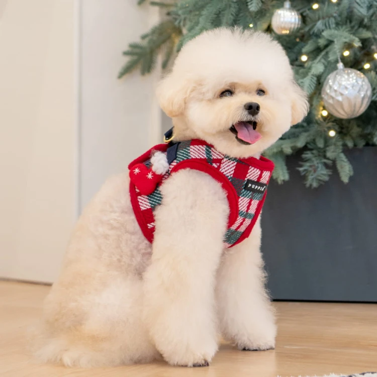 świąteczne lekkie Szelki Puppia Festive Harness B Red
