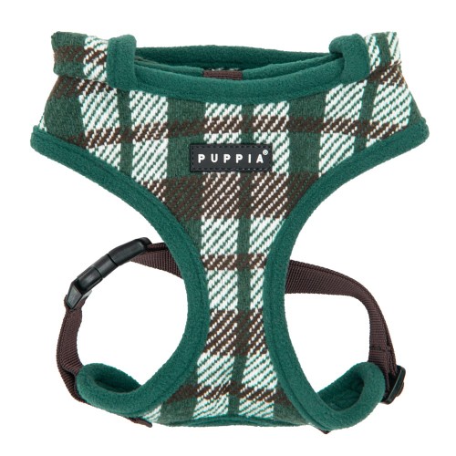 świąteczne bezuciskowe szelki dla psa Puppia Festive Harness A Green