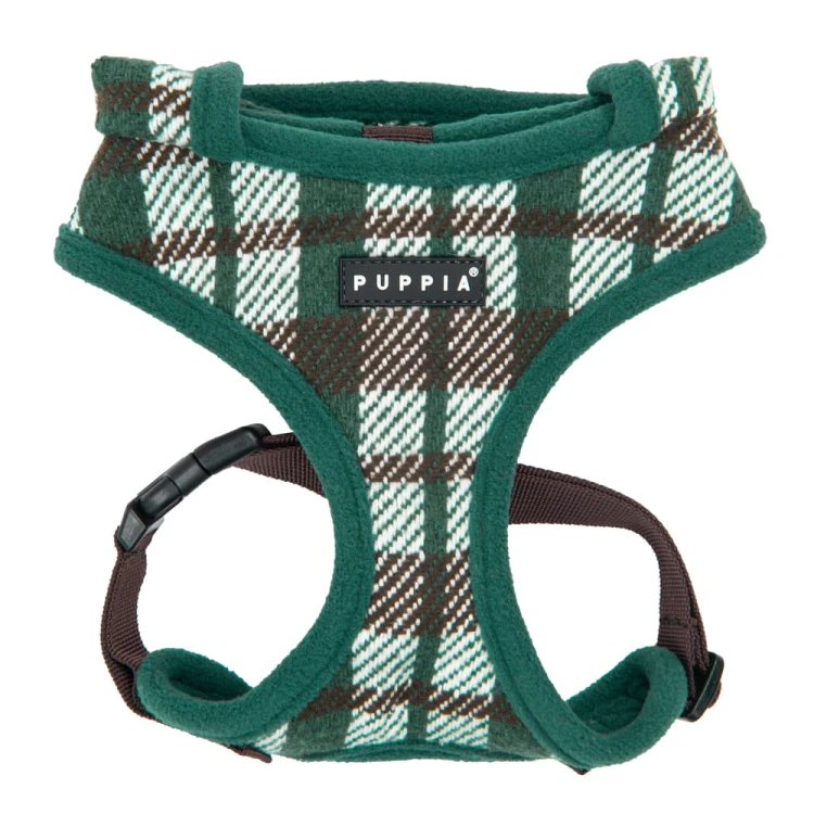 świąteczne bezuciskowe szelki dla psa Puppia Festive Harness A Green