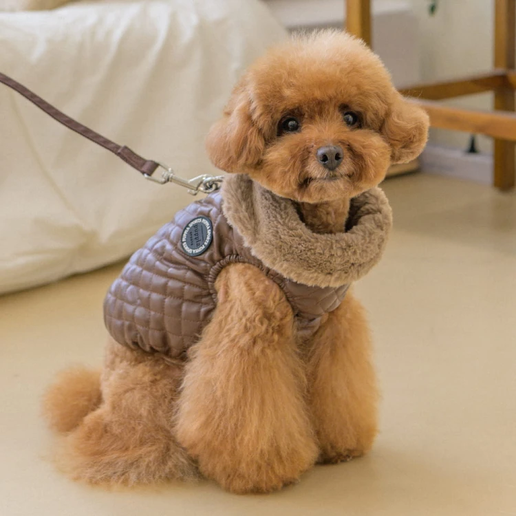 Ocieplana kurtka zimowa + szelki dla psa Puppia Dia Quilted Vest Jumper
