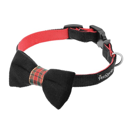 lekka elegancka miękka obroża mucha dla psa i kota petstories christmas noir
