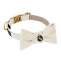 lekka elegancka miękka obroża mucha dla psa i kota petstories velvet creme