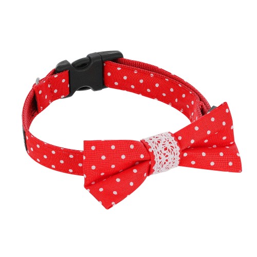 lekka elegancka obroża mucha dla psa petstories lace czerwona