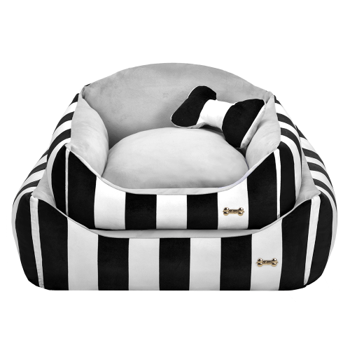 wygodne legowisko dla psa petstories royale black and white