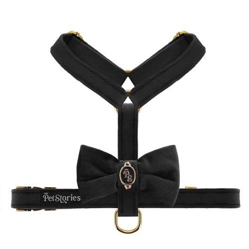 bezuciskowe szelki guard dla psa i kota petstories kokarda bow czarne
