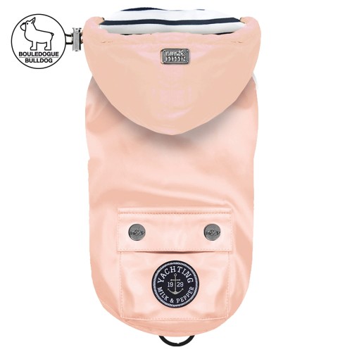 kurtka przeciwdeszczowa dla psa buldog mops milk and pepper tribord różowa